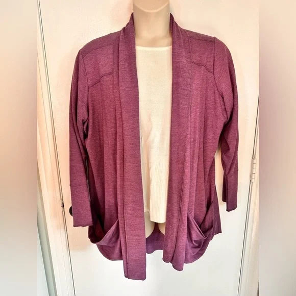 LOGO Lori Goldstein Cardigan 2X Pink Pockets Lagenlook #1683 - Picture 1 of 8